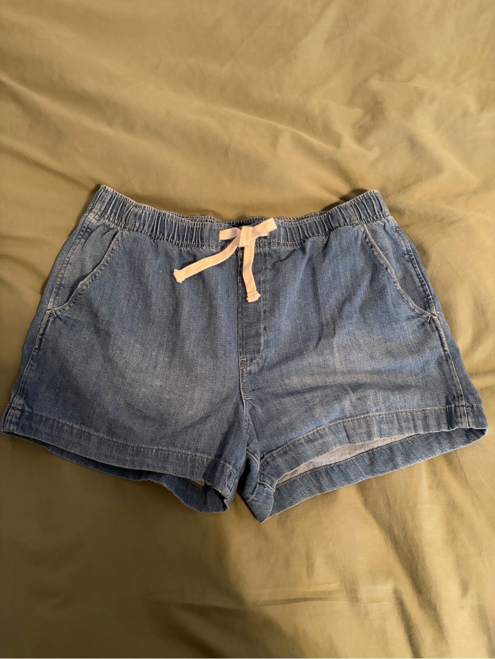 GAP Light Blue Denim-Style Drawstring Shorts